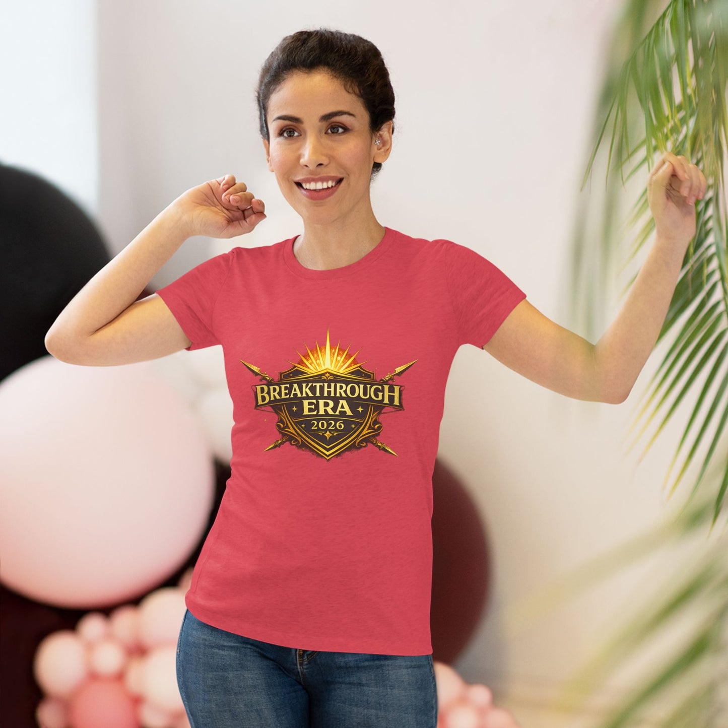 Breakthrough Era 2026 Women's Tee — Inspirational Sunrise Crest Graphic