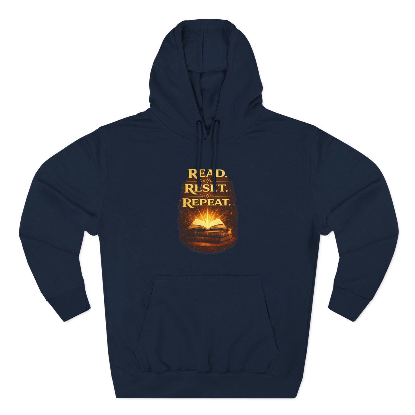 Hoodie — 'Read. Resist. Repeat.' Book Lover Graphic Pullover