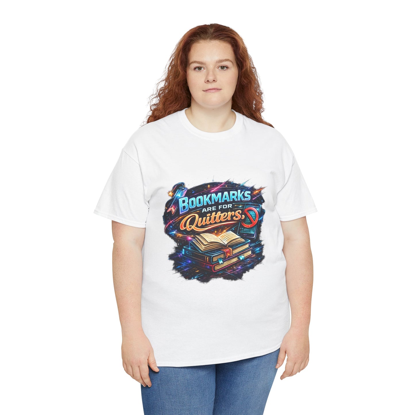"Bookmarks Are For Quitters" Vintage Book Lover Tee T-Shirt