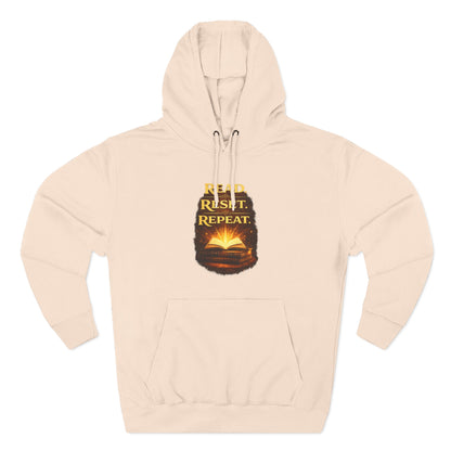 Hoodie — 'Read. Resist. Repeat.' Book Lover Graphic Pullover