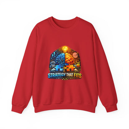 Crewneck Sweatshirt – "Strategy That Fits" Brainstorm Graphic