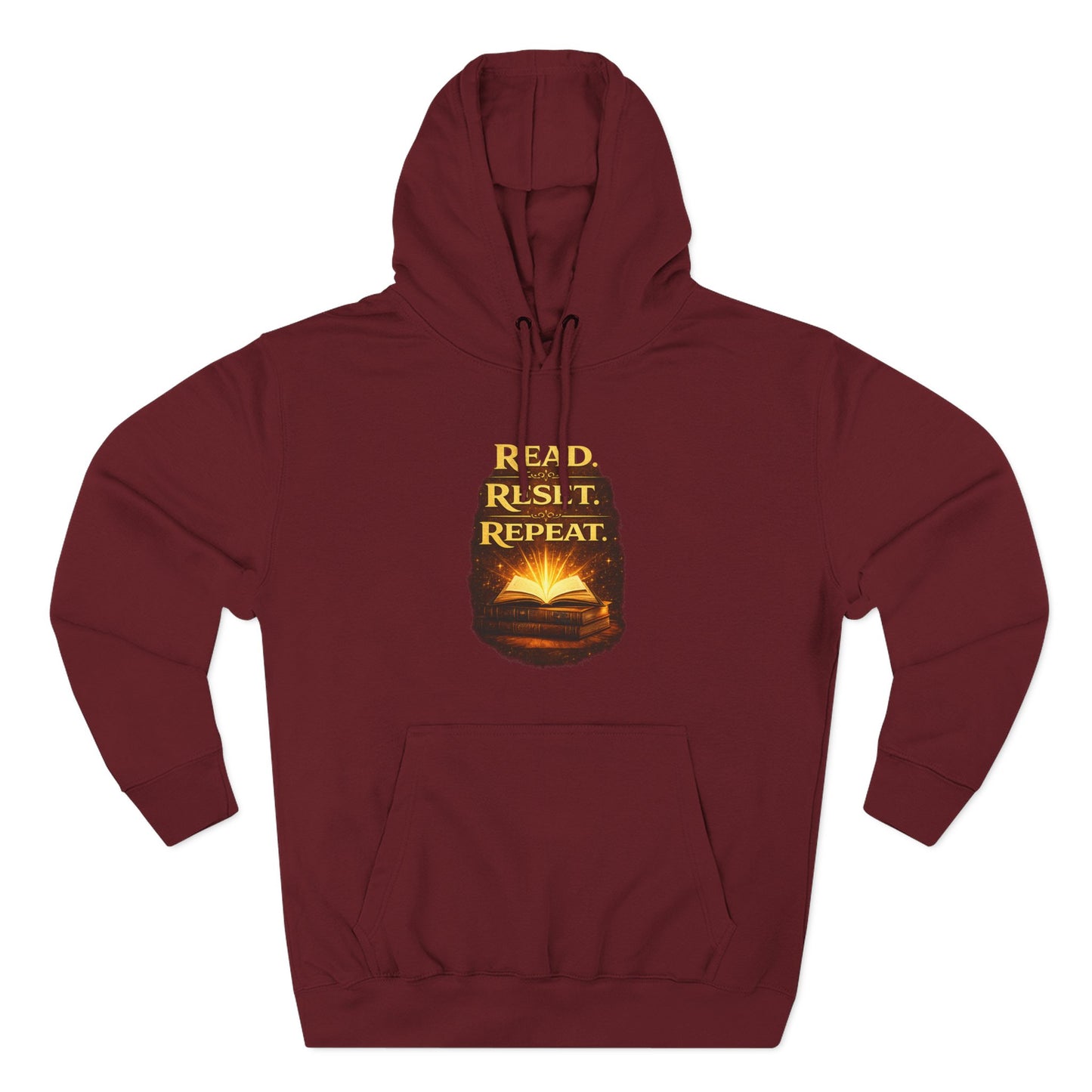 Hoodie — 'Read. Resist. Repeat.' Book Lover Graphic Pullover