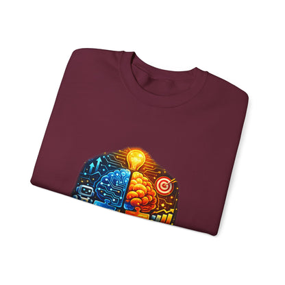Crewneck Sweatshirt – "Strategy That Fits" Brainstorm Graphic