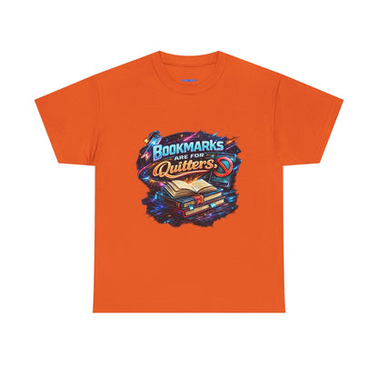 "Bookmarks Are For Quitters" Vintage Book Lover Tee T-Shirt
