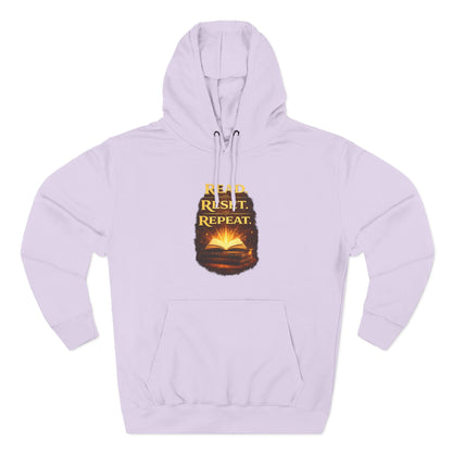 Hoodie — 'Read. Resist. Repeat.' Book Lover Graphic Pullover