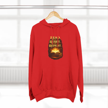 Hoodie — 'Read. Resist. Repeat.' Book Lover Graphic Pullover