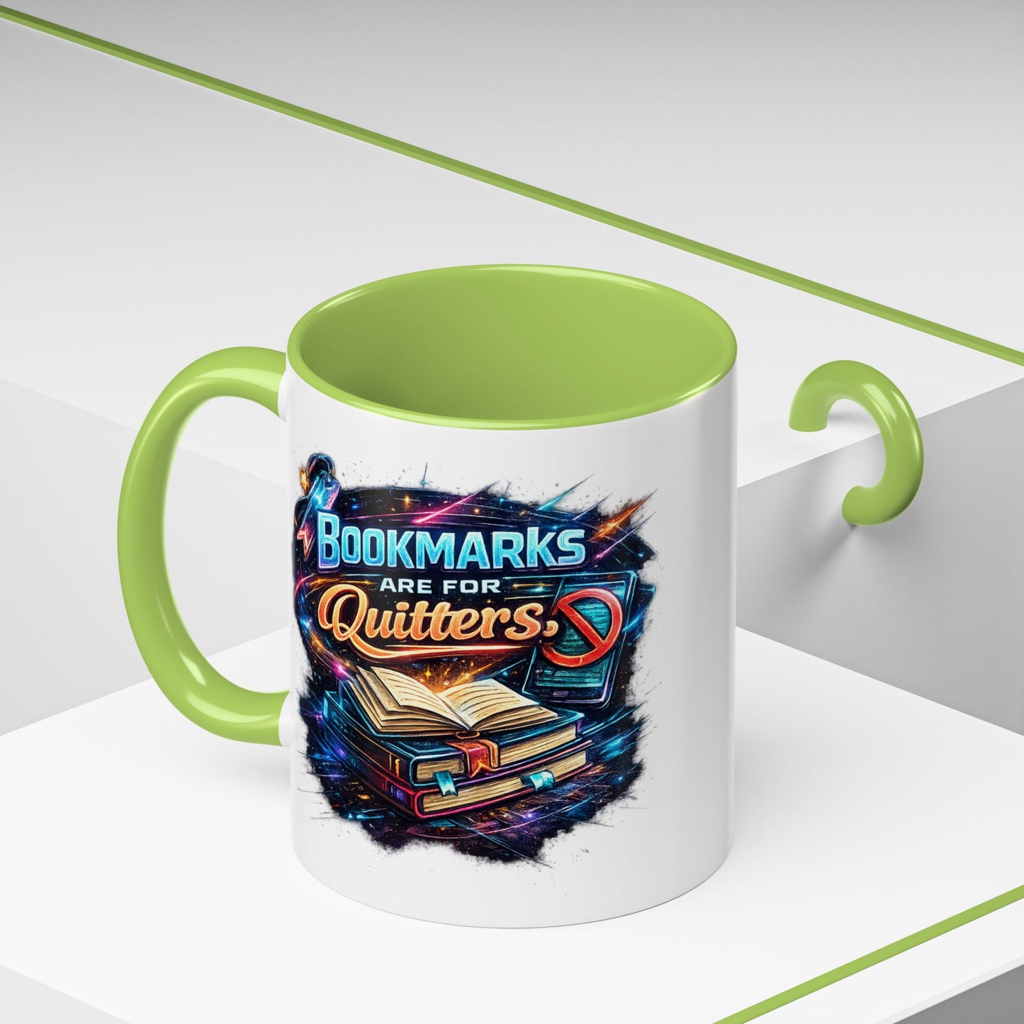 Bookmarks are for Quitters Vintage Coffee Lovers Accent Mug (11/15oz)