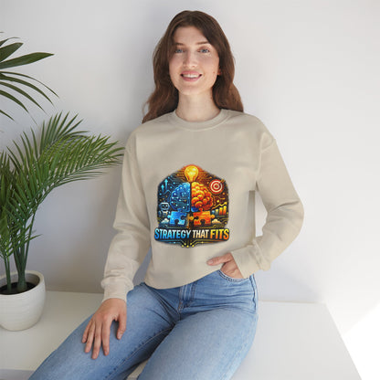 Crewneck Sweatshirt – "Strategy That Fits" Brainstorm Graphic