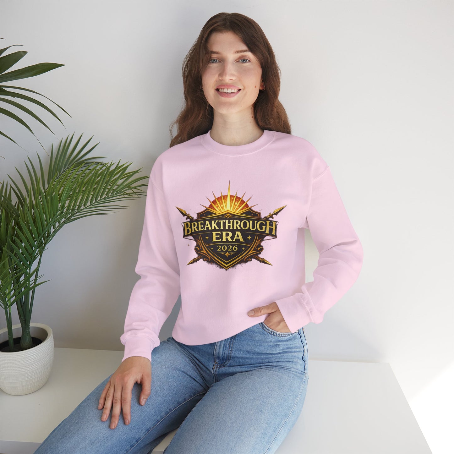 "Breakthrough Era 2026" Crewneck Sweatshirt — Sunrise Emblem