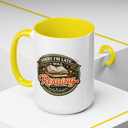 Sorry I'm late I was Reading Vintage Camping Coffee Mug — 'Camp Strong' Accent Ceramic Mug