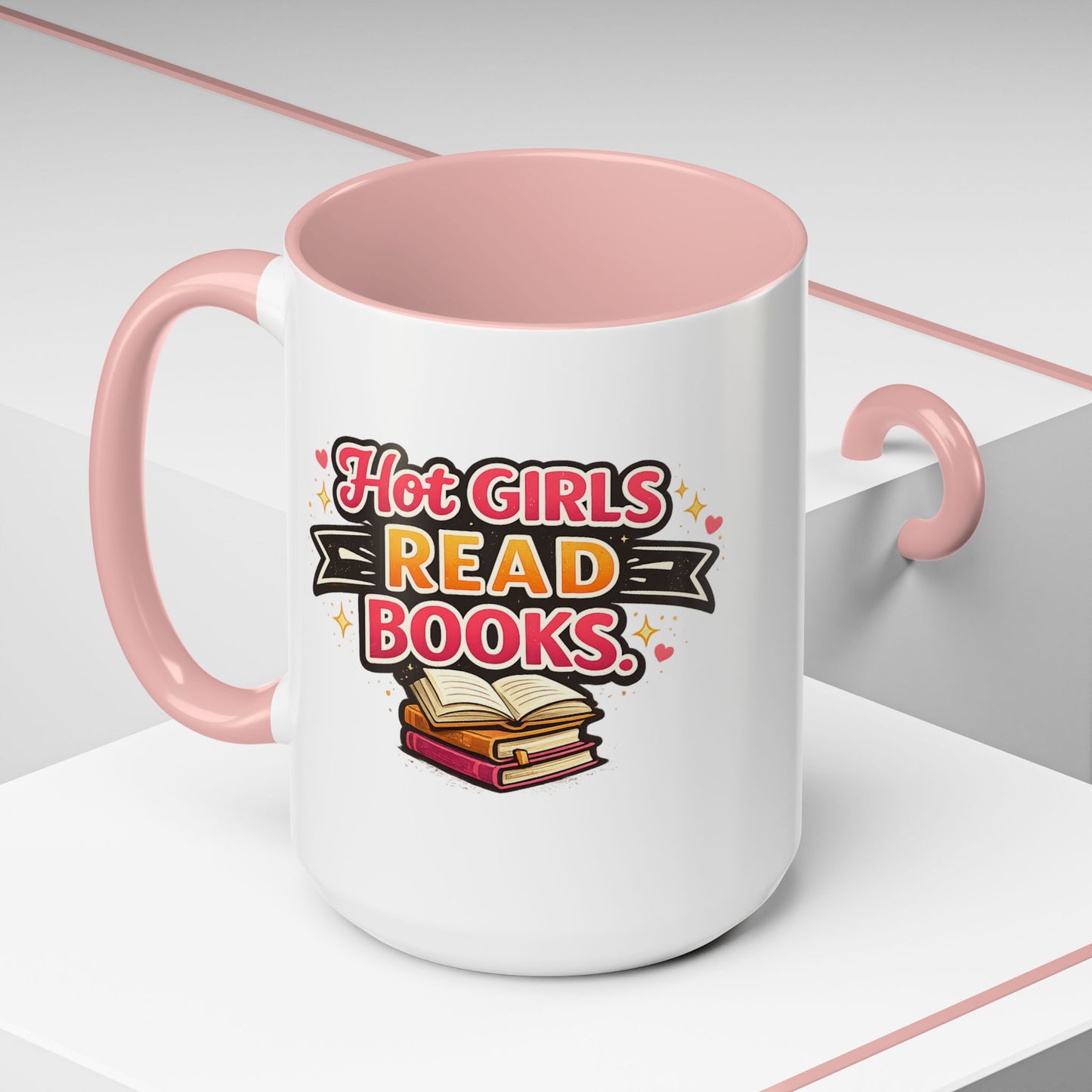 Hot Girls Read Books Coffee Mug — 'Best Mom Ever' Accent Ceramic Mug (11/15 oz)