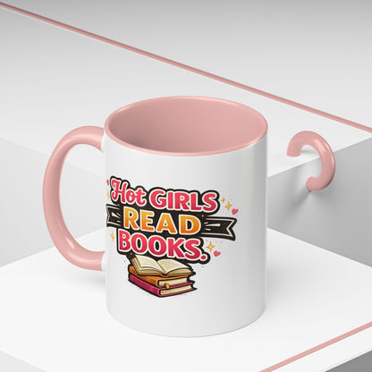 Hot Girls Read Books Coffee Mug — 'Best Mom Ever' Accent Ceramic Mug (11/15 oz)