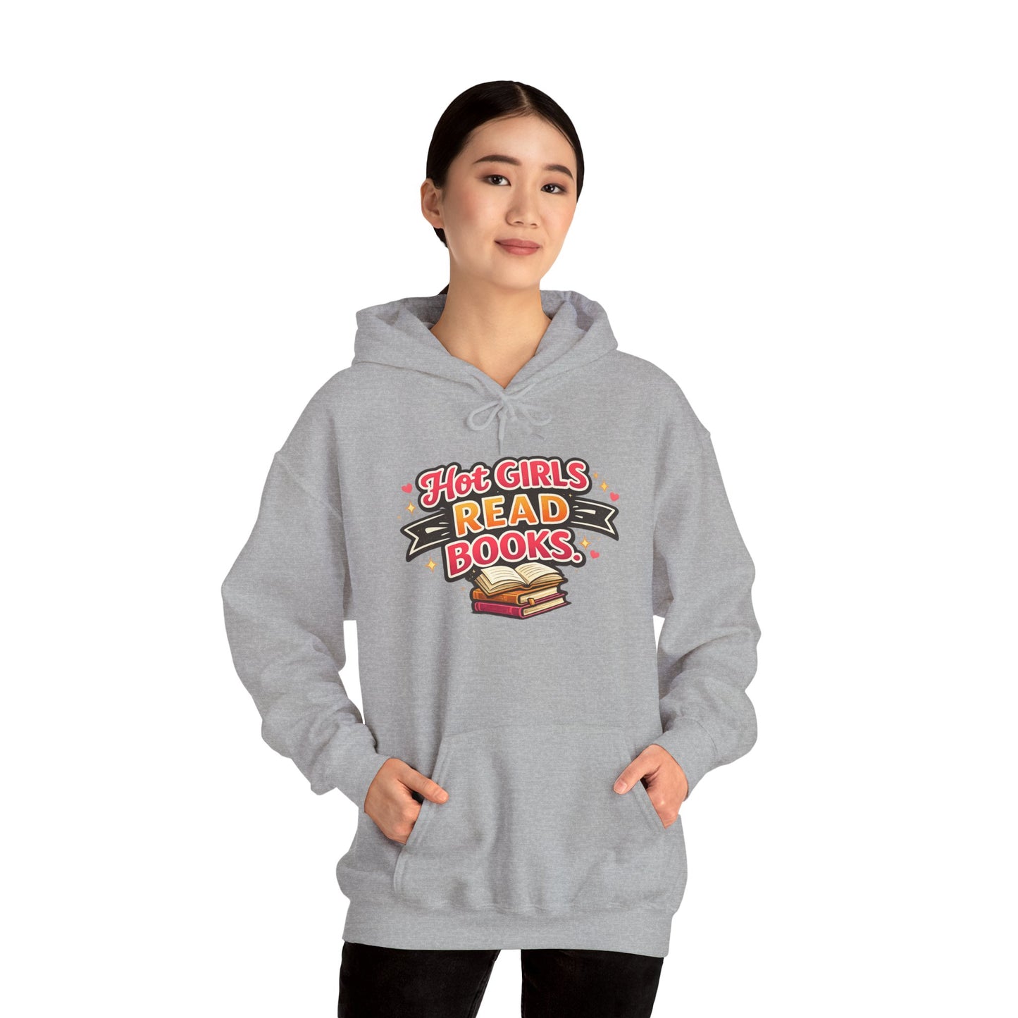 "Hot Girls Read Books" Hoodie - Cozy Literary Graphic Hoodie