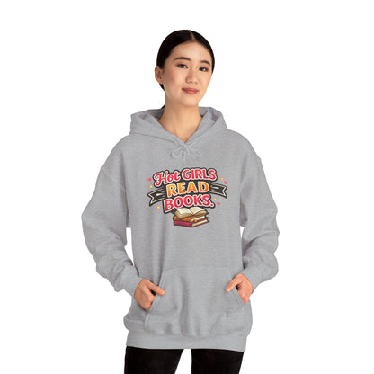 "Hot Girls Read Books" Hoodie - Cozy Literary Graphic Hoodie