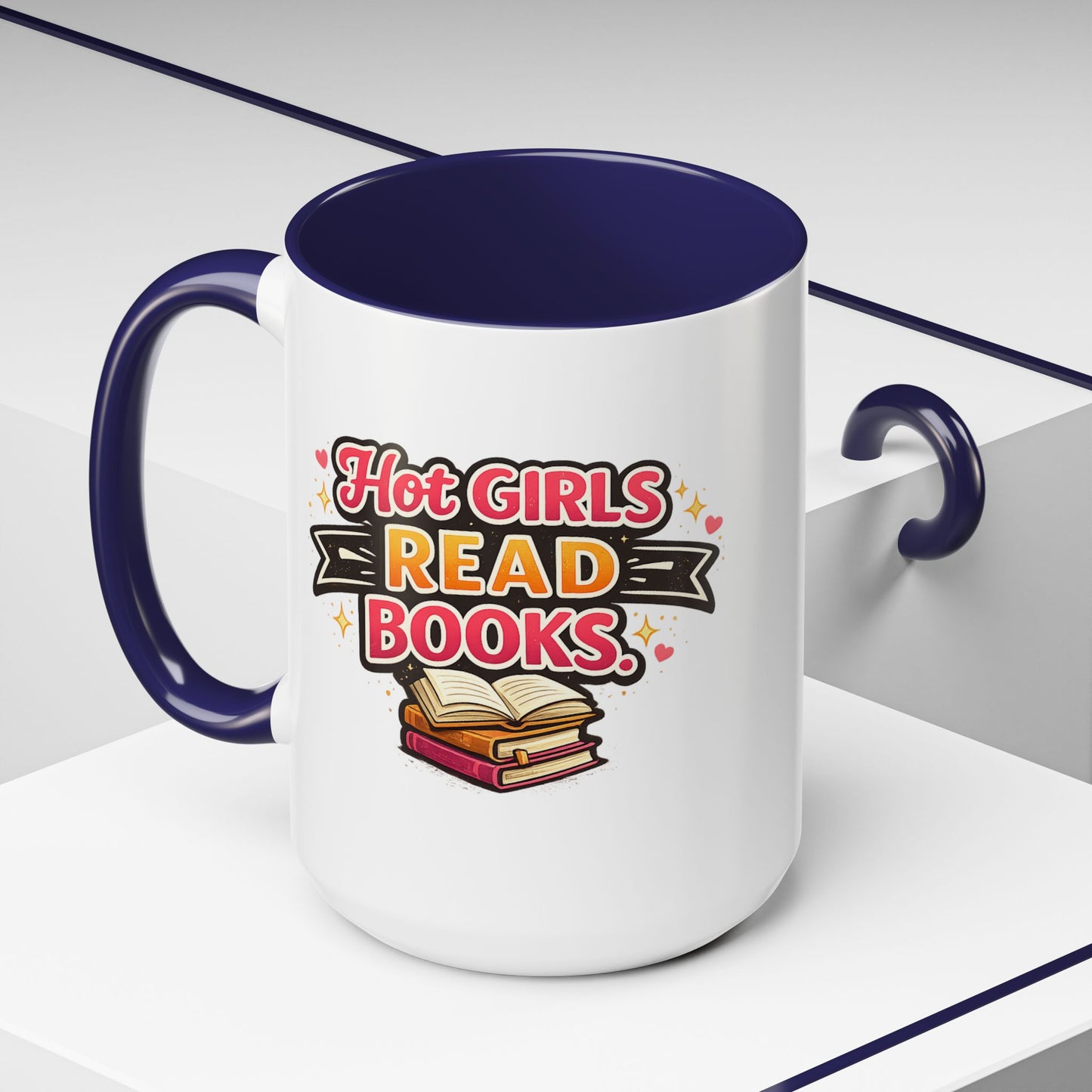 Hot Girls Read Books Coffee Mug — 'Best Mom Ever' Accent Ceramic Mug (11/15 oz)