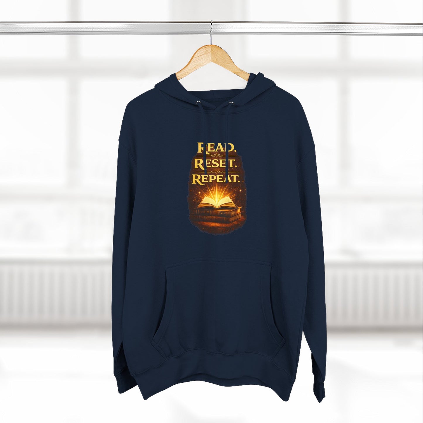 Hoodie — 'Read. Resist. Repeat.' Book Lover Graphic Pullover
