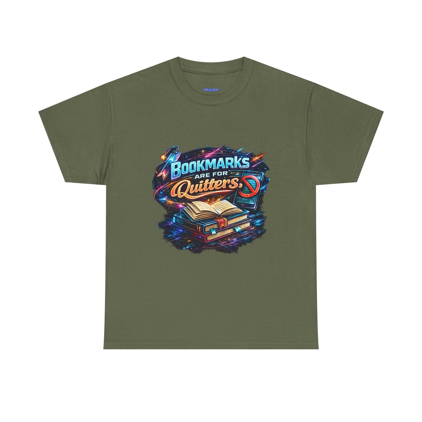 "Bookmarks Are For Quitters" Vintage Book Lover Tee T-Shirt
