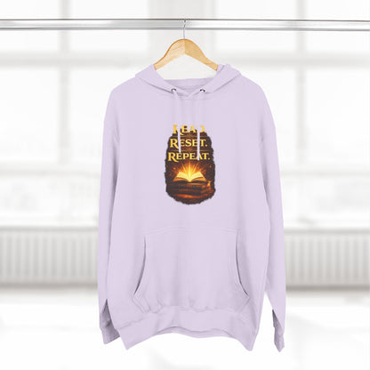 Hoodie — 'Read. Resist. Repeat.' Book Lover Graphic Pullover