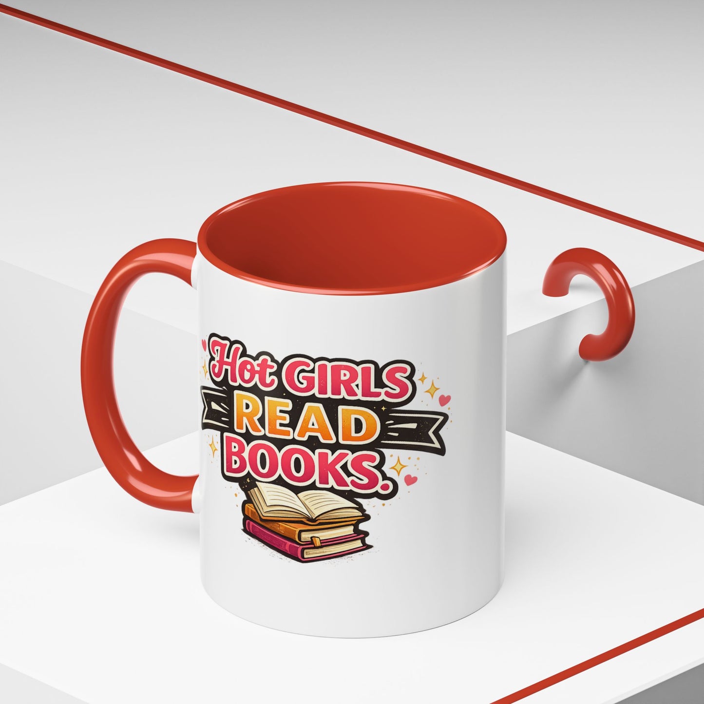 Hot Girls Read Books Coffee Mug — 'Best Mom Ever' Accent Ceramic Mug (11/15 oz)