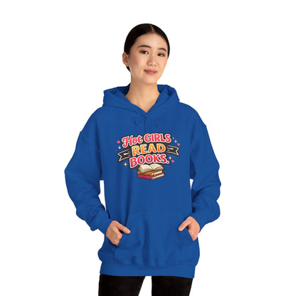 "Hot Girls Read Books" Hoodie - Cozy Literary Graphic Hoodie