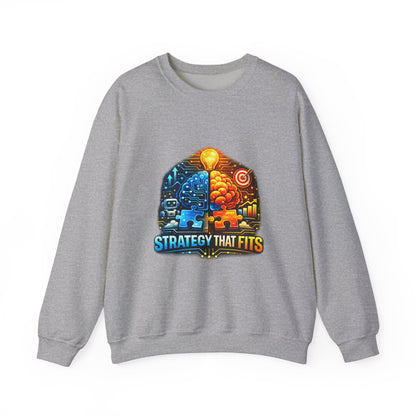 Crewneck Sweatshirt – "Strategy That Fits" Brainstorm Graphic