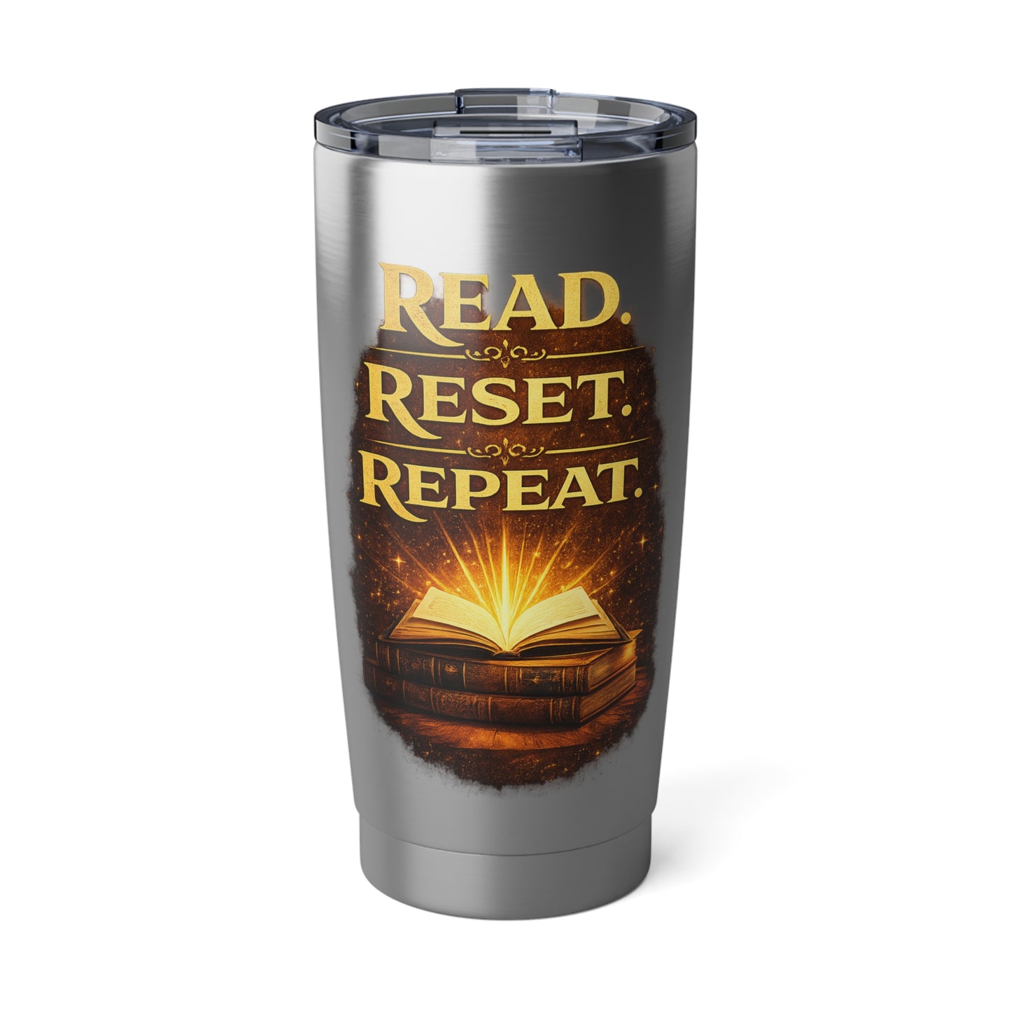 Read Reset Repeat 20oz Tumbler — Book Lover Travel Mug