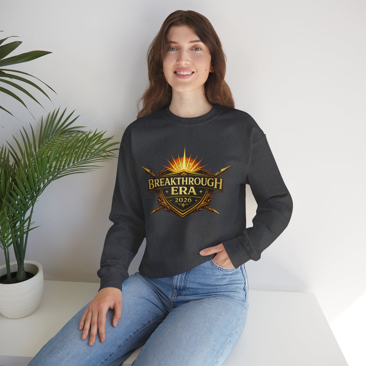"Breakthrough Era 2026" Crewneck Sweatshirt — Sunrise Emblem