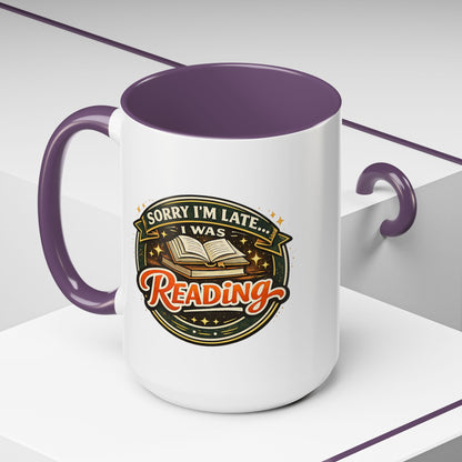 Sorry I'm late I was Reading Vintage Camping Coffee Mug — 'Camp Strong' Accent Ceramic Mug