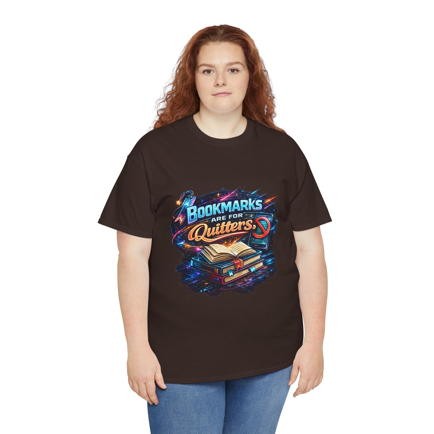 "Bookmarks Are For Quitters" Vintage Book Lover Tee T-Shirt