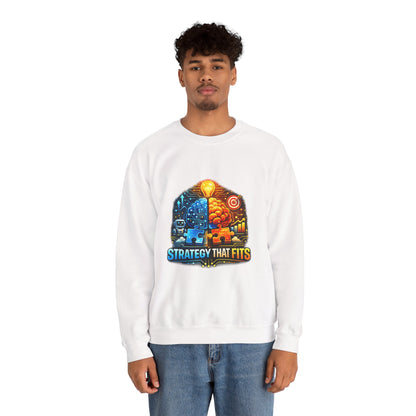Crewneck Sweatshirt – "Strategy That Fits" Brainstorm Graphic