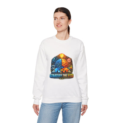 Crewneck Sweatshirt – "Strategy That Fits" Brainstorm Graphic