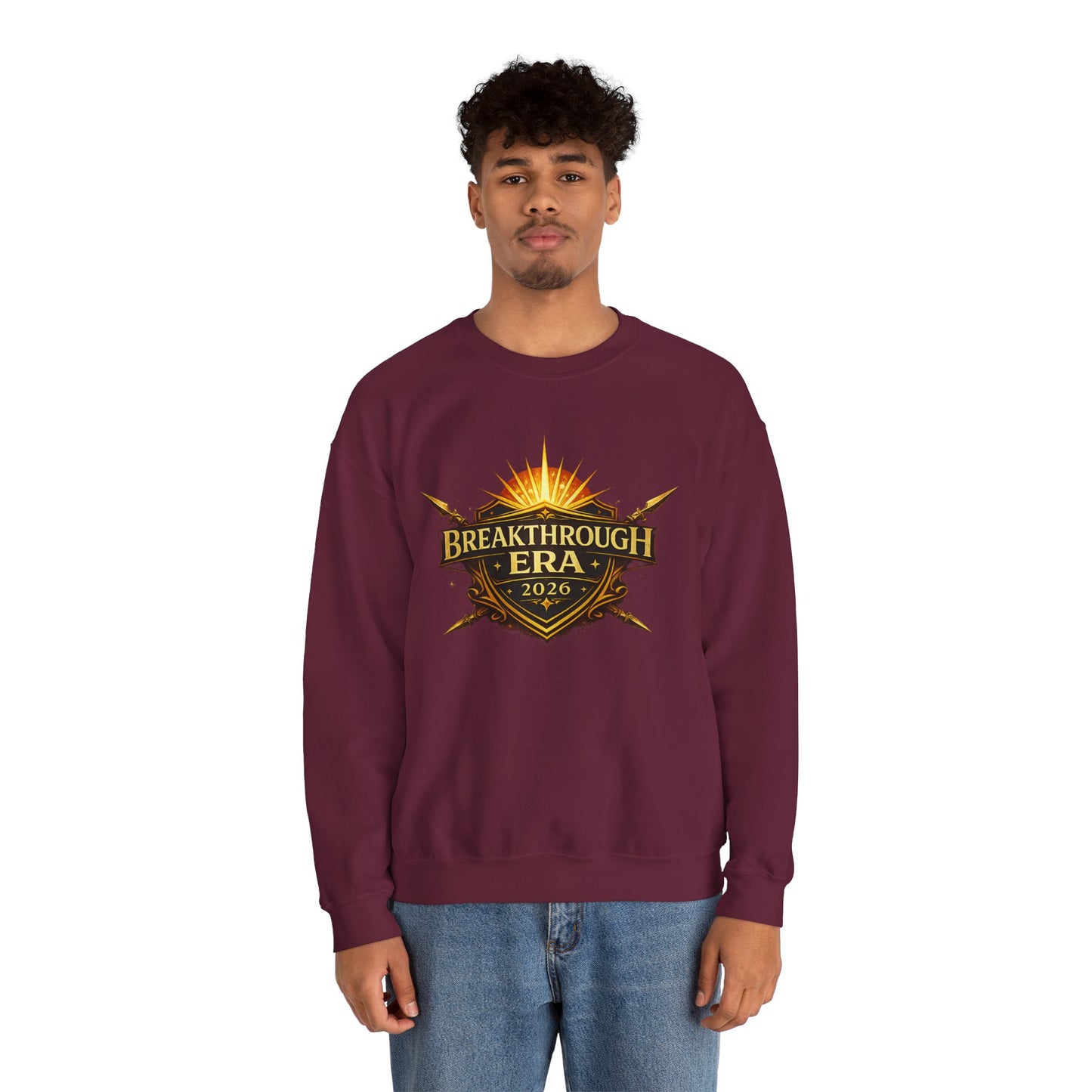 "Breakthrough Era 2026" Crewneck Sweatshirt — Sunrise Emblem