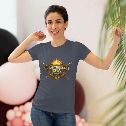 Breakthrough Era 2026 Women's Tee — Inspirational Sunrise Crest Graphic
