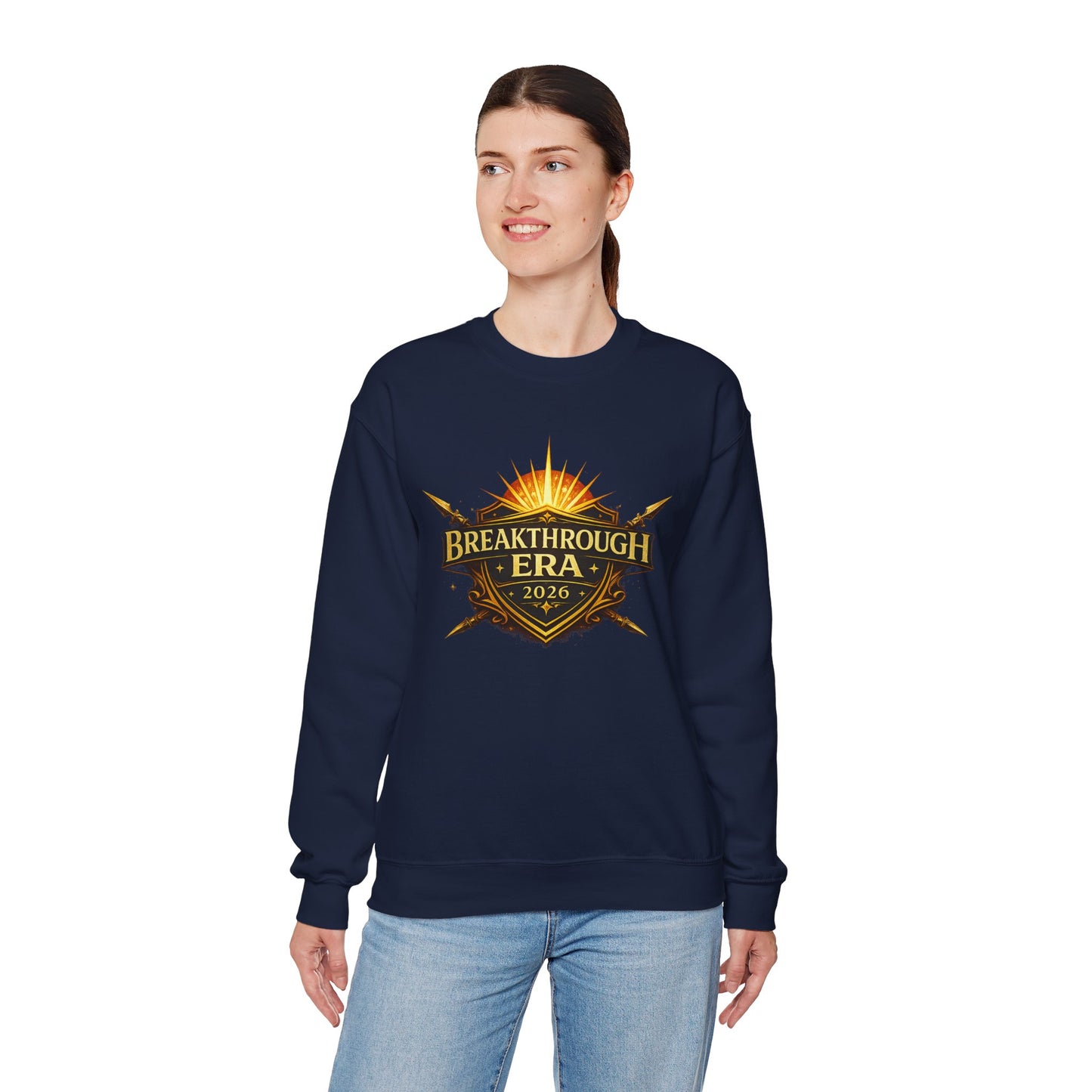 "Breakthrough Era 2026" Crewneck Sweatshirt — Sunrise Emblem