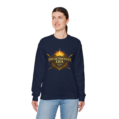 "Breakthrough Era 2026" Crewneck Sweatshirt — Sunrise Emblem