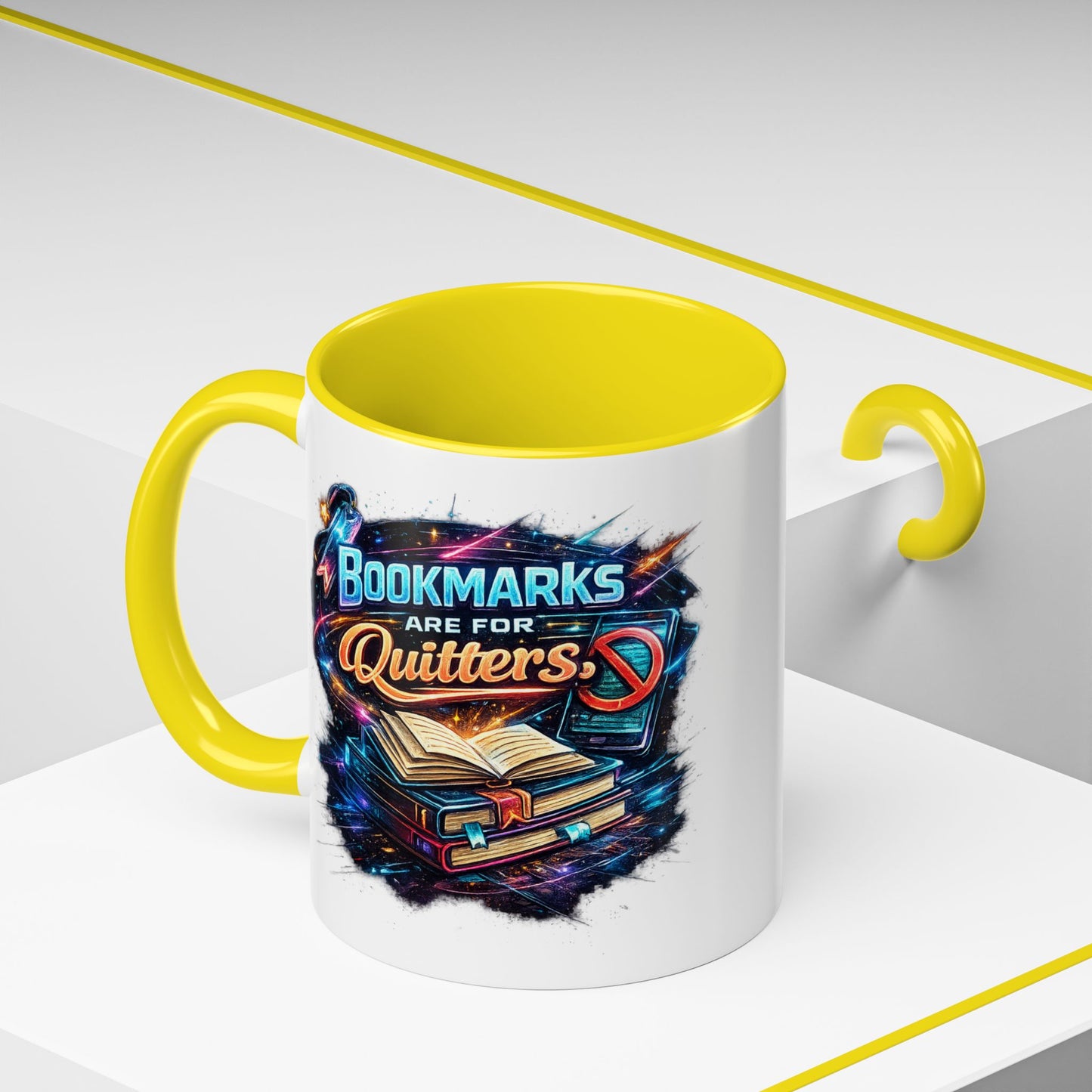 Bookmarks are for Quitters Vintage Coffee Lovers Accent Mug (11/15oz)