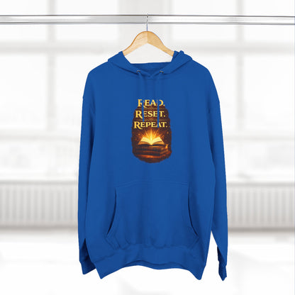 Hoodie — 'Read. Resist. Repeat.' Book Lover Graphic Pullover