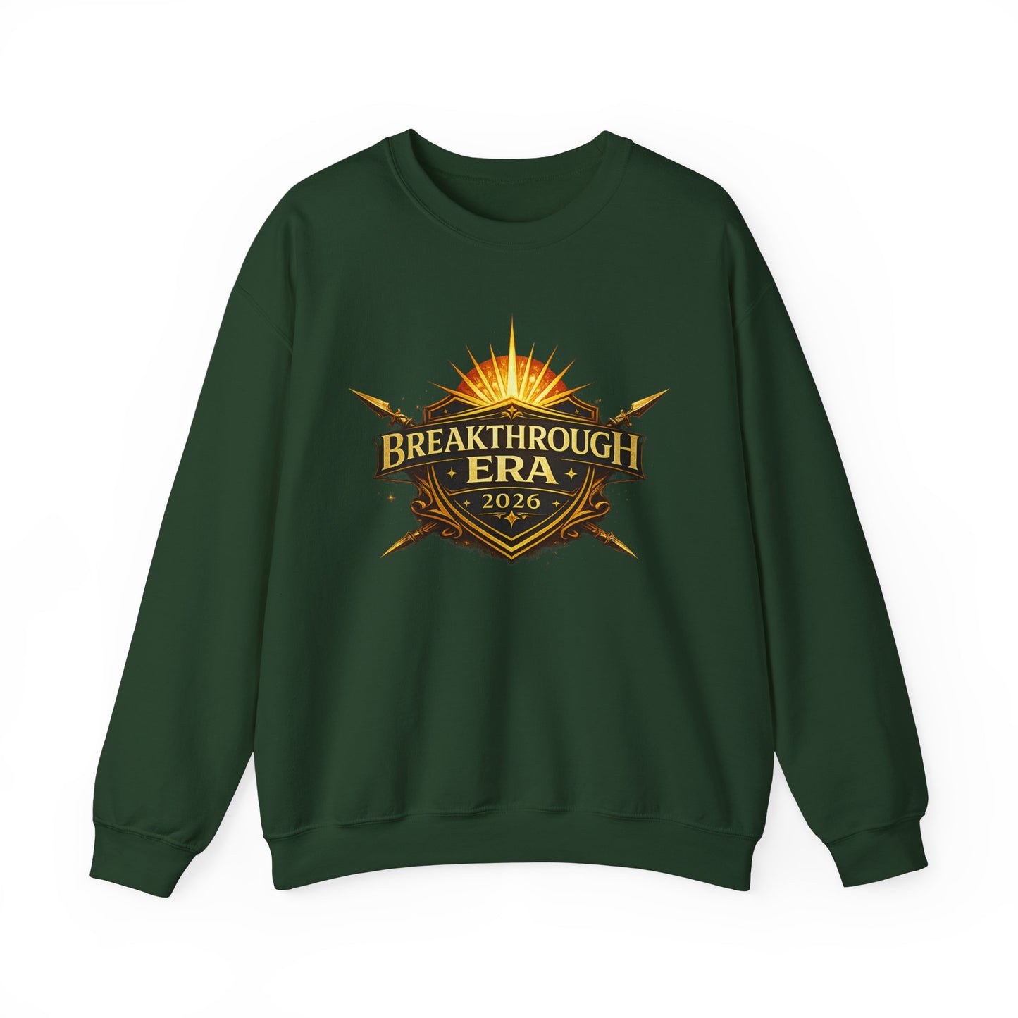 "Breakthrough Era 2026" Crewneck Sweatshirt — Sunrise Emblem