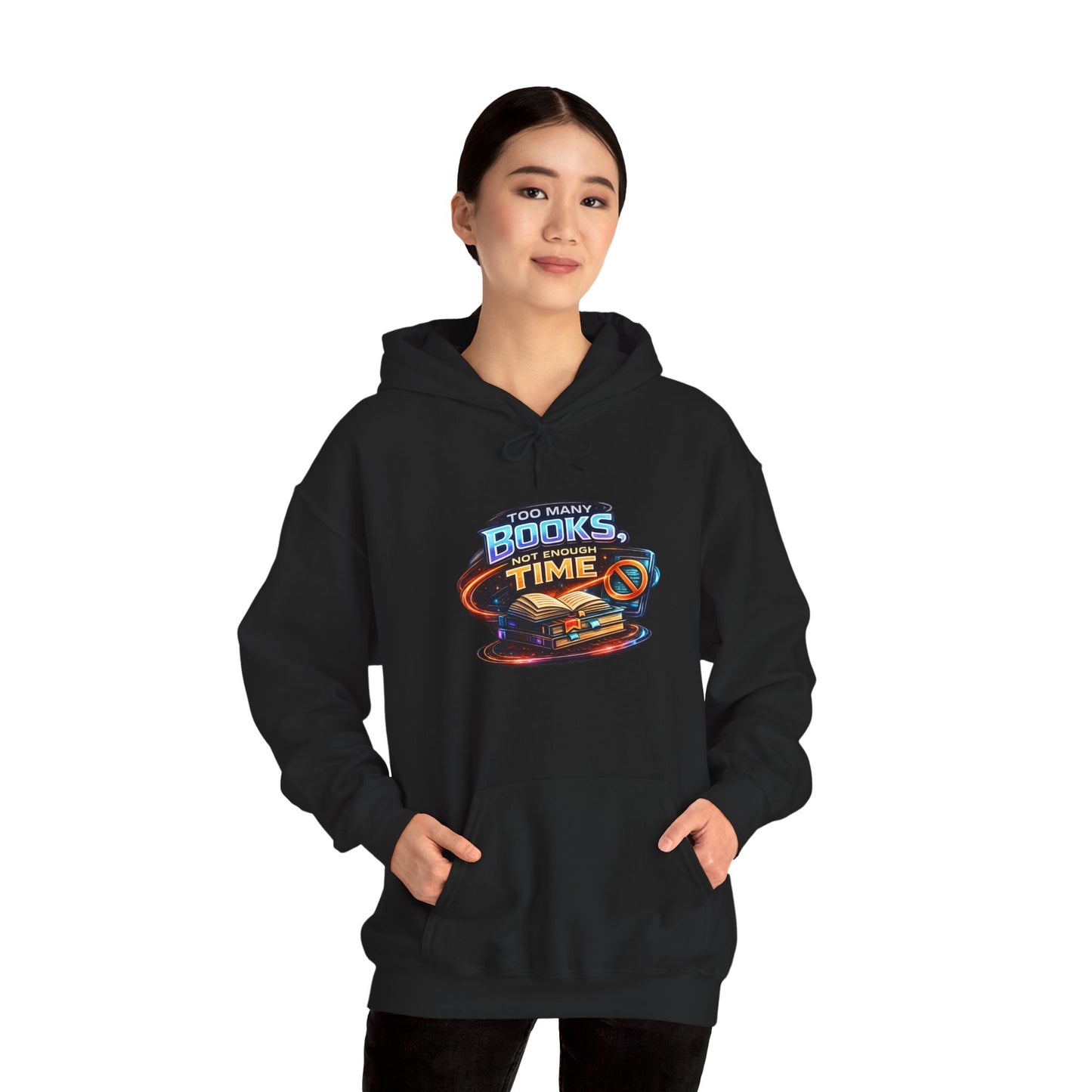Books Time Hoodie — Retro Spacebook Reading Graphic Sweatshirt