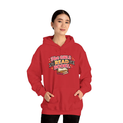 "Hot Girls Read Books" Hoodie - Cozy Literary Graphic Hoodie