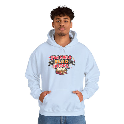 "Hot Girls Read Books" Hoodie - Cozy Literary Graphic Hoodie