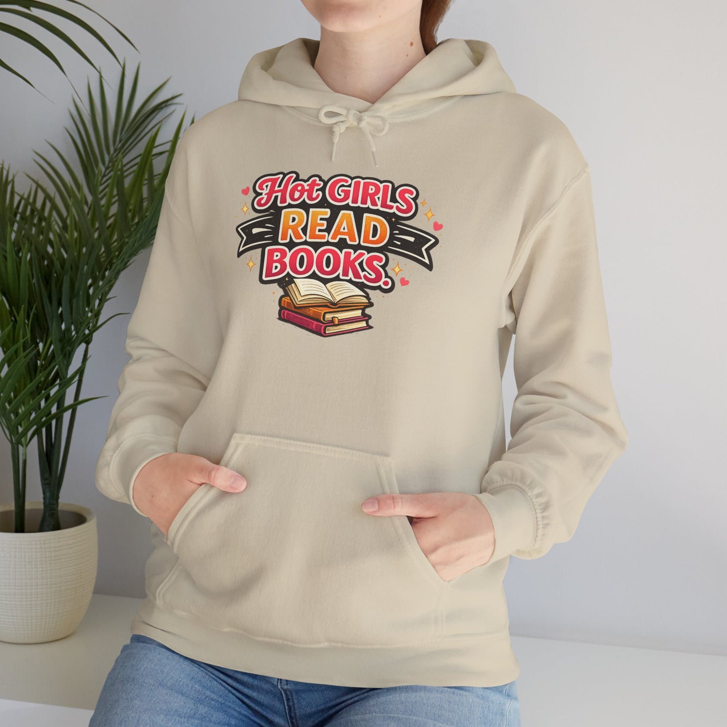 "Hot Girls Read Books" Hoodie - Cozy Literary Graphic Hoodie