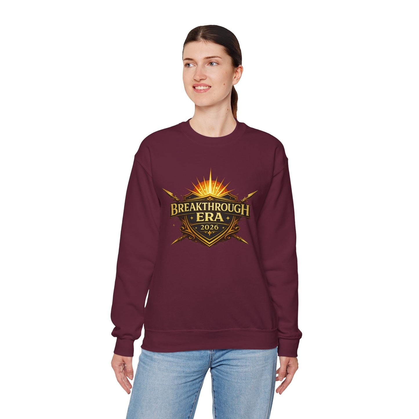 "Breakthrough Era 2026" Crewneck Sweatshirt — Sunrise Emblem