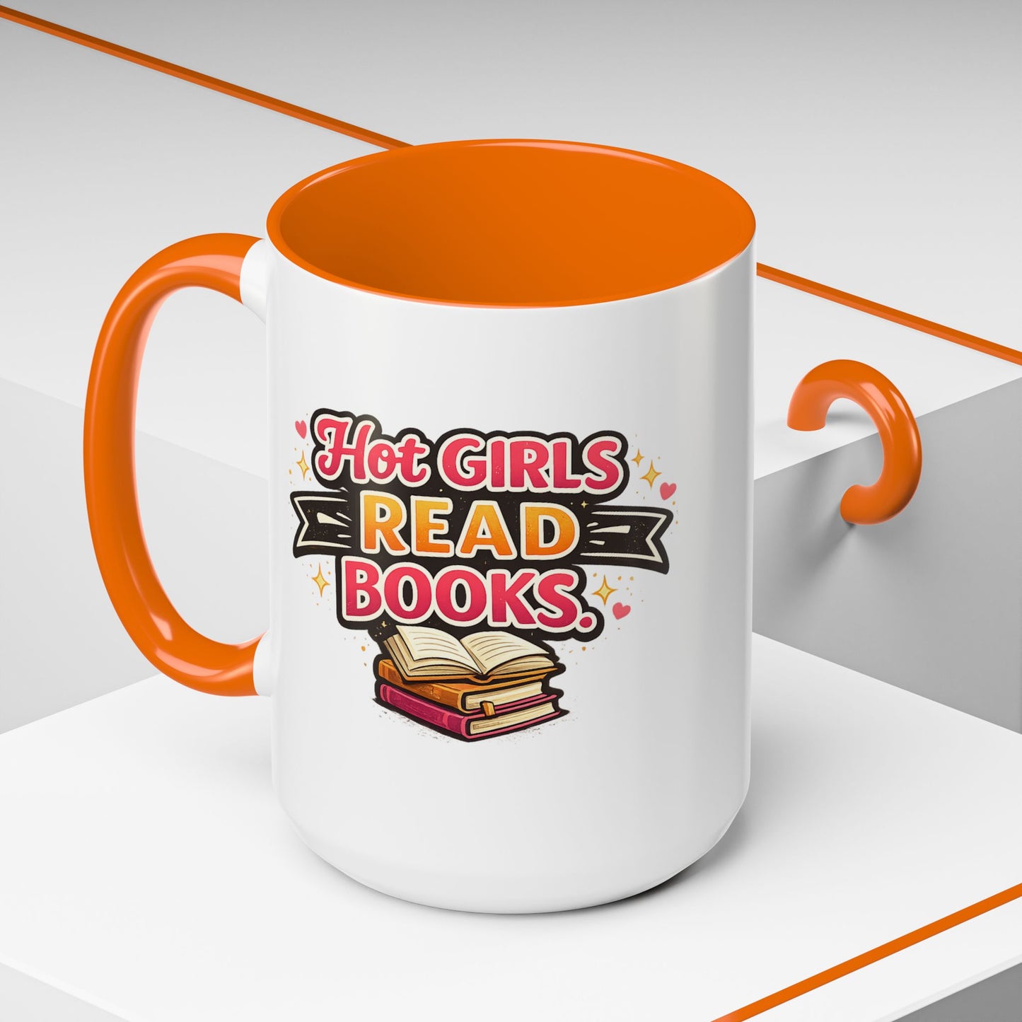 Hot Girls Read Books Coffee Mug — 'Best Mom Ever' Accent Ceramic Mug (11/15 oz)