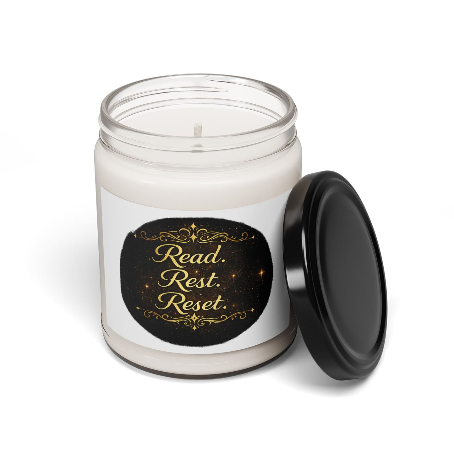 Read Rest Reset Soy Candle — 9oz Scented Relaxation Jar