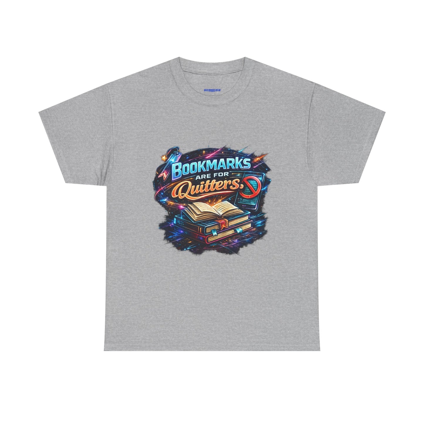 "Bookmarks Are For Quitters" Vintage Book Lover Tee T-Shirt