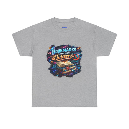"Bookmarks Are For Quitters" Vintage Book Lover Tee T-Shirt