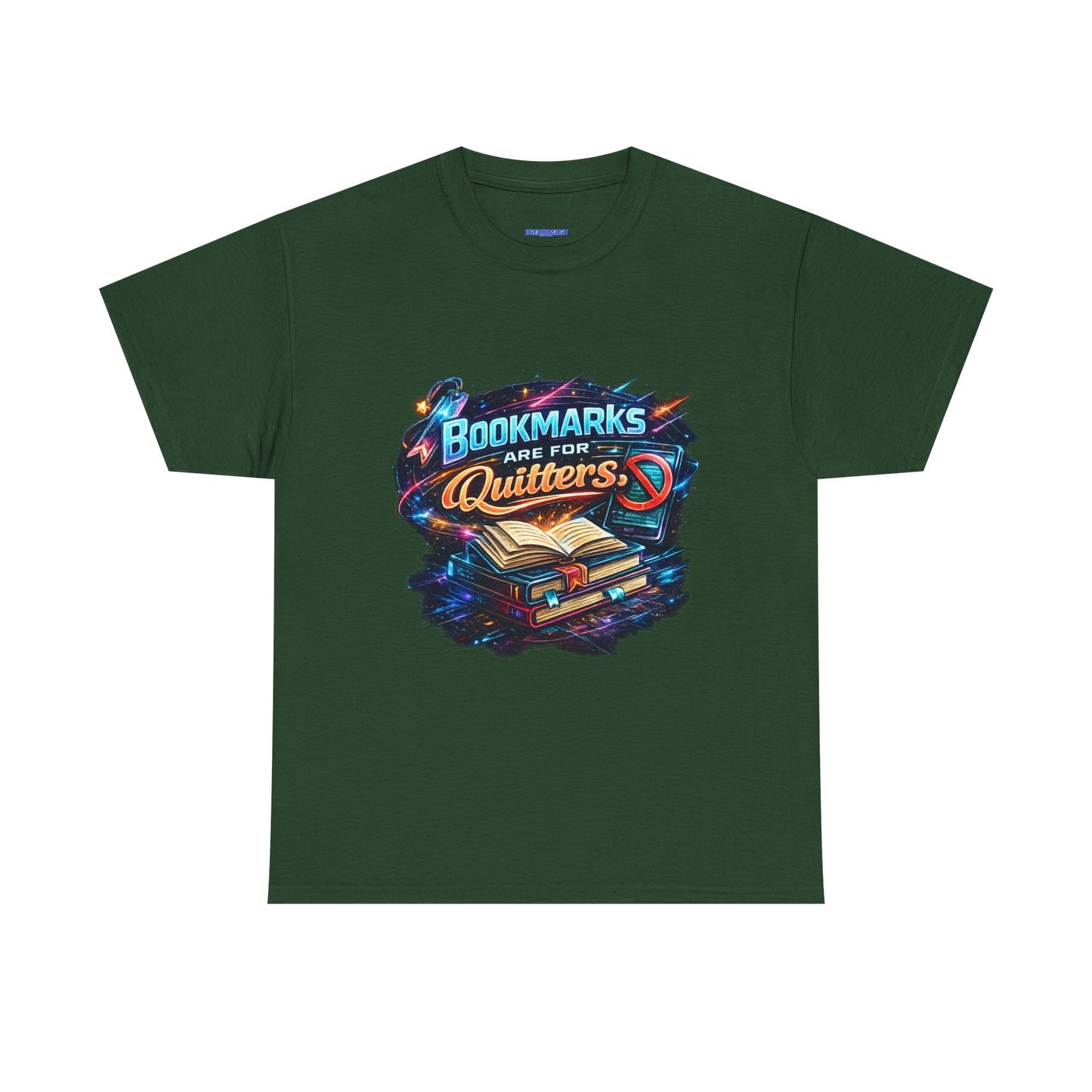 "Bookmarks Are For Quitters" Vintage Book Lover Tee T-Shirt