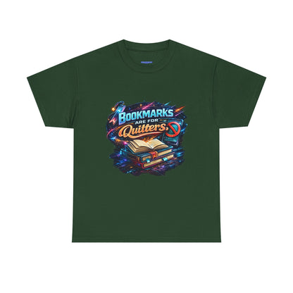 "Bookmarks Are For Quitters" Vintage Book Lover Tee T-Shirt