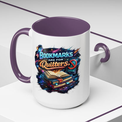 Bookmarks are for Quitters Vintage Coffee Lovers Accent Mug (11/15oz)